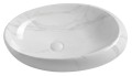 Sapho Dalma 68x44 cm pultra tehető mosdó, fehér márvány színben MM317