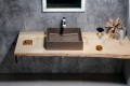 Sapho Formigo beton mosdó, pultra tehető 47,5x36,5 cm sötét barna FG014