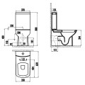 Sapho Lara LR360 fekete monoblokk WC perem nélküli, alsó-hátsó kifolyású, tartállyal