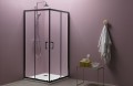 Kolpa San Eco Quat TKK 80x80 cm szögletes zuhanykabin fekete kerettel + Trin 80x80 cm zuhanytálca