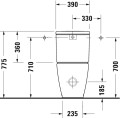 Duravit D-Neo Rimless - perem nélküli monoblokk WC + oldalsó vízbekötésű tartály SZETT