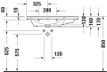 Duravit D-Neo 80x48 cm aszimmetrikus bútorba építhető vagy falra szerelhető mosdó