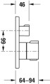 Duravit B.1 termosztátos falsík alatti 1 funkciós zuhanycsaptelep (látszó rész)
