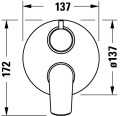 Duravit Durastyle No.1 falsík alatti 2 funkciós zuhany- kádtöltő csaptelep, belső egységgel e
