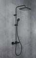 Hansgrohe Vernis Shape Showerpipe 230 1 jet zuhanyrendszer, termosztátos csapteleppel, matt fekete