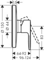 Hansgrohe Vernis Blend falsík alatti 1 funkciós zuhanycsaptelep (látszó rész), matt fekete
