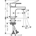 Hansgrohe Vernis Shape 70 mosdócsaptelep, leeresztő nélkül, króm