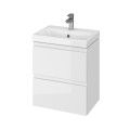 Cersanit Moduo Slim 50 cm fürdőszobabútor + kerámia mosdó szett, fényes fehér színben