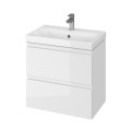 Cersanit Moduo Slim 60 cm fürdőszobabútor + kerámia mosdó szett, fényes fehér színben
