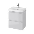 Cersanit Moduo Slim 50 cm fürdőszobabútor + kerámia mosdó szett, fényes szürke színben