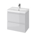 Cersanit Moduo Slim 60 cm fürdőszobabútor + kerámia mosdó szett, fényes szürke színben