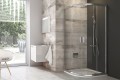 Ravak Blix BLCP4 íves 90x90 cm tolóajtós zuhanykabin, fényes króm kerettel, átlátszó üvegge