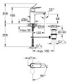 Grohe Eurosmart Cosmopolitan 2023 Cold start (energiatakarékos) mosdócsaptelep M méret, húzórud