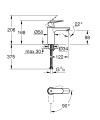 Grohe Eurosmart Cosmopolitan 2023 Cold start (energiatakarékos) mosdócsaptelep M méret, leereszt