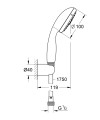 Grohe Tempesta 100 zuhanyszett fali tartóval, 3 funkciós zuhanyfejjel 27849001