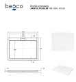 Besco Axim Ultraslim 80x100 cm szögletes akril zuhanytálca
