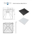 Besco Vexo Ultraslim, kőhatású, szögletes 90x90 cm zuhanytálca, fehér + szifonnal együtt