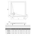 Roltechnik Marmo Neo Square 90x90 cm szögletes, öntöttmárvány zuhanytálca