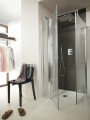 Deante Cubic 80x80 cm szögletes zuhanykabin, nyíló ajtóval, króm profillal, vízkőmentes átl