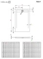 Radaway Teos F 90x80 cm szögletes, aszimmetrikus, lapos, műmárvány zuhanytálca, 4 színben vál