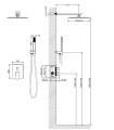 Arezzo Design Cubefield falsík alatti, 2 funkciós zuhanyrendszer, belső egységgel együtt, feket