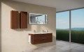 Tboss Quarto alsó fürdőszobabútor 2 fiókkal, kerámia mosdóval, 3 féle fogantyúval és 33 sz