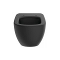 Ideal Standard Tesi fali WC Aquablade öblítéssel, rejtett rögzítéssel, matt fekete