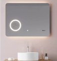Savini LED tükör érintőgombos,órával hőmérséklet kijelzővel, kozmetikai nagyítóval 80x60