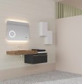 Savini LED tükör érintőgombos,órával hőmérséklet kijelzővel, kozmetikai nagyítóval 80x60