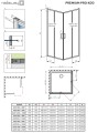 Radaway Premium Pro Black KDD 80x80 cm szögletes zuhanykabin, dupla tolóajtóval, átlátszó üve