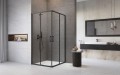 Radaway Premium Pro Black KDD 80x80 cm szögletes zuhanykabin, dupla tolóajtóval, átlátszó üve