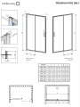 Radaway Premium Pro DWJ zuhanyajtó tolóajtóval, átlátszó üveggel, Easy Clean bevonattal