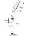 Grohe Tempesta Cube 110 zuhanyszett fali tartóval, 3 funkciós zuhanyfejjel 27588003