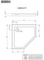 Radaway Doros PT 90x90 cm ötszögletű, lapos, akril zuhanytálca + ajándék szifonnal együtt