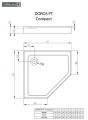 Radaway Doros PT 90x90 cm ötszögletű, előlapos akril zuhanytálca + ajándék szifonnal együtt