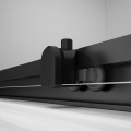 Sapho Polysan Easy Line Black 100 cm zuhanyajtó tolóajtóval, fekete kerettel