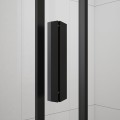 Sapho Polysan Easy Line Black zuhanyajtó tolóajtóval, fekete kerettel