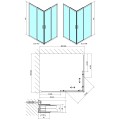Sapho Polysan Easy Line Black 90x80 cm szögletes, aszimmetrikus zuhanykabin tolóajtókkal, fekete