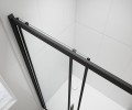 Sapho Polysan Easy Line Black 90x80 cm szögletes, aszimmetrikus zuhanykabin tolóajtókkal, fekete
