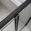 Sapho Polysan Easy Line Black 90x80 cm szögletes, aszimmetrikus zuhanykabin tolóajtókkal, fekete