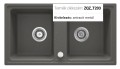 Deante Zorba 78x43,5 cm gránit mosogató, 2 medence, 4 színben: beige, graphite, metallic grey, me