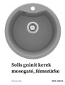 Deante Solis 48 cm kerek gránit mosogató, 1 medence, 2 színben: metallic grey, graphite
