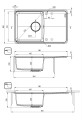Deante Momi 78x50 cm gránit mosogató, 1 medence + csepegtető, 5 színben: metallic graphite, meta
