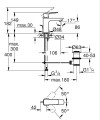 Grohe Cubeo mosdócsaptelep, S méret, húzórudas leeresztővel, matt fekete 1016942430