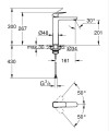 Grohe Cubeo magasított mosdócsaptelep, XL méret, leeresztő nélkül, matt fekete 1017292430