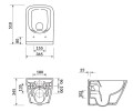 Cersanit City Square perem nélküli fali WC + lecsapódásmentes WC ülőke SZETT  S701-405