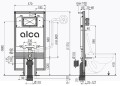 Alcaplast AM1101/1200 SLIM Sádromodul keretes, önhordó falsík alatti WC tartály