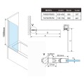 Polysan Rota Black 75x150 cm kádparaván, fekete profillal, Antidrop üvegbevonattal