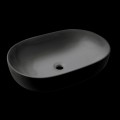 Invena Teja Black pultra tehető 60 cm ovális mosdó, fekete színben