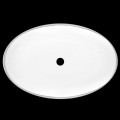 Invena Fresco pultra tehető 59 cm ovális mosdó, fehér-króm színben